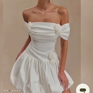 Elegant Off-Shoulder White Dress